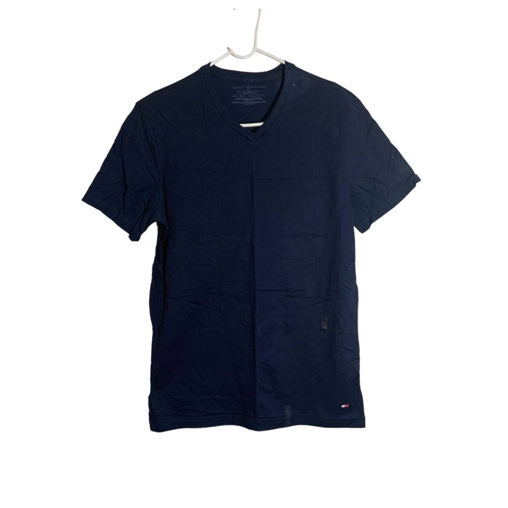 Men’s Tommy Hilfiger Classic V-Neck T-Shirt Navy Blue Size M